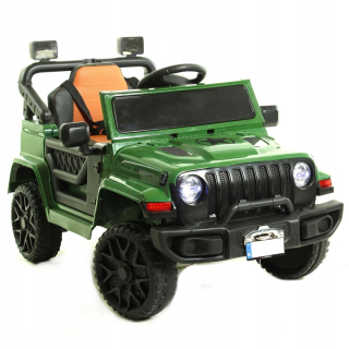 Batériové auto pre deti 4x4 kožené diaľkové ovládanie CAR-JSX-1-GREEN